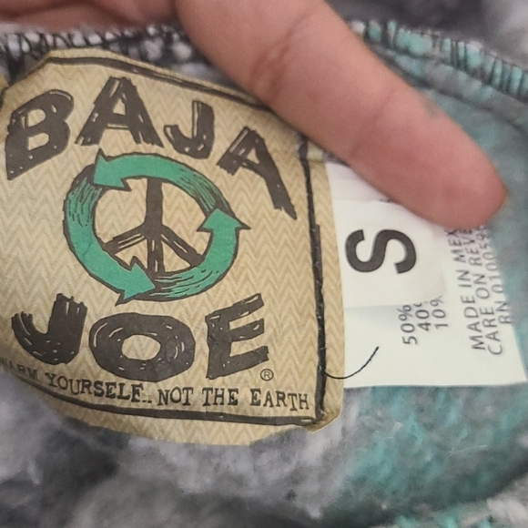 Baja Joe Mexican Hoodie Pastel Mint Small - Picture 4 of 6